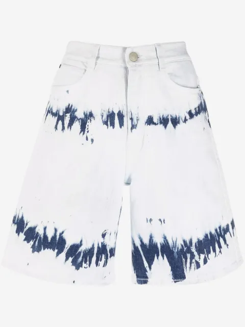 Stella McCartney shorts de mezclilla con motivo tie-dye
