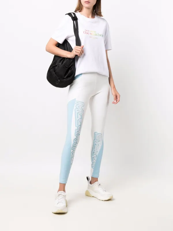 パンツ STELLA MCCARTNEY NYLON BLEND LEGGINGS WITH LOGO PRINT Stella McCartney logo-print Leggings | White | FARFETCH