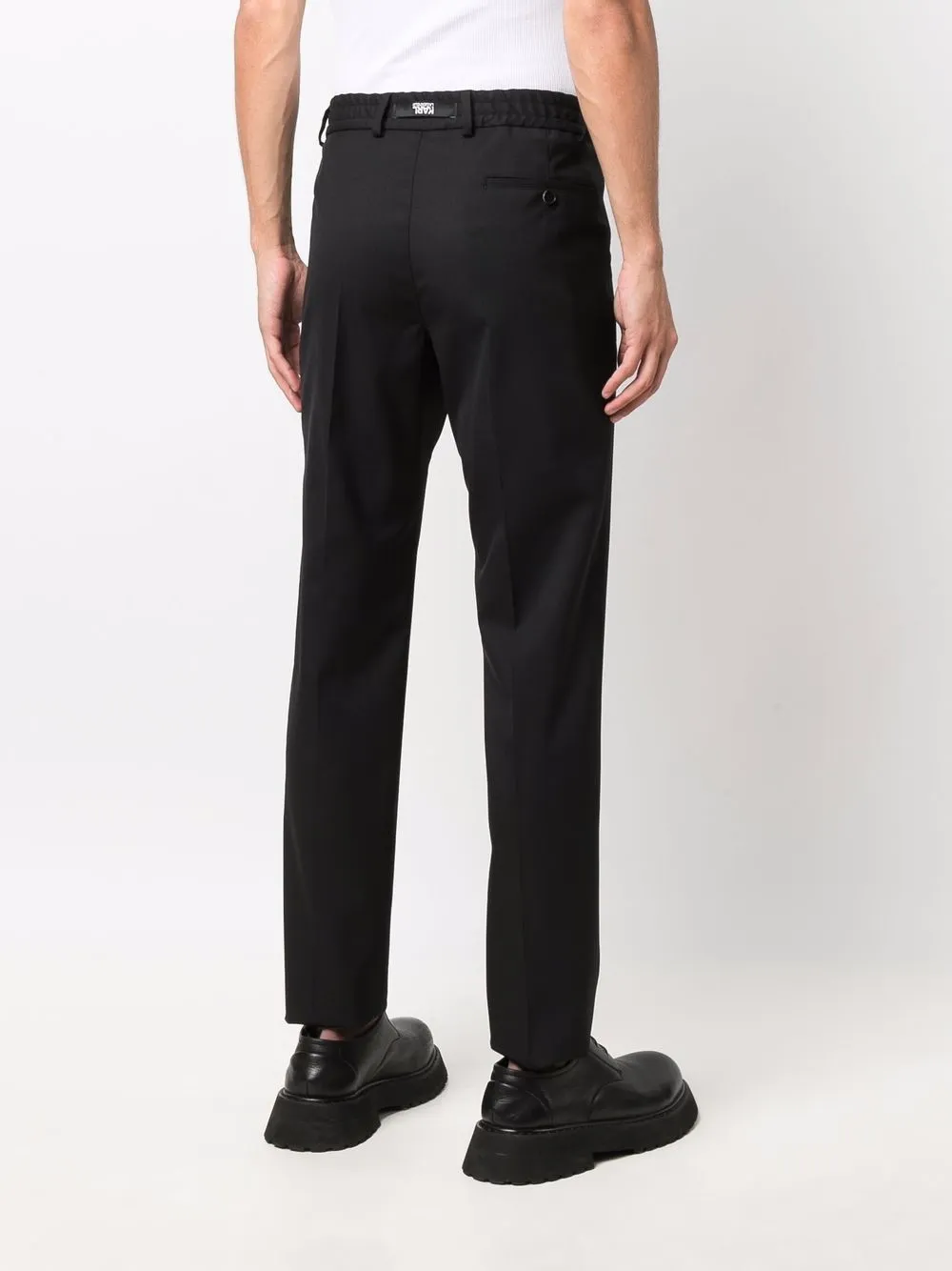 Shop Karl Lagerfeld Clash Pressed-crease Trousers In Schwarz