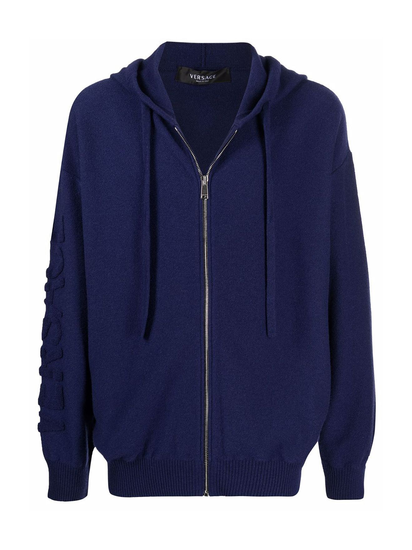 Versace Medusa-head motif zip-fastening hoodie blue | MODES