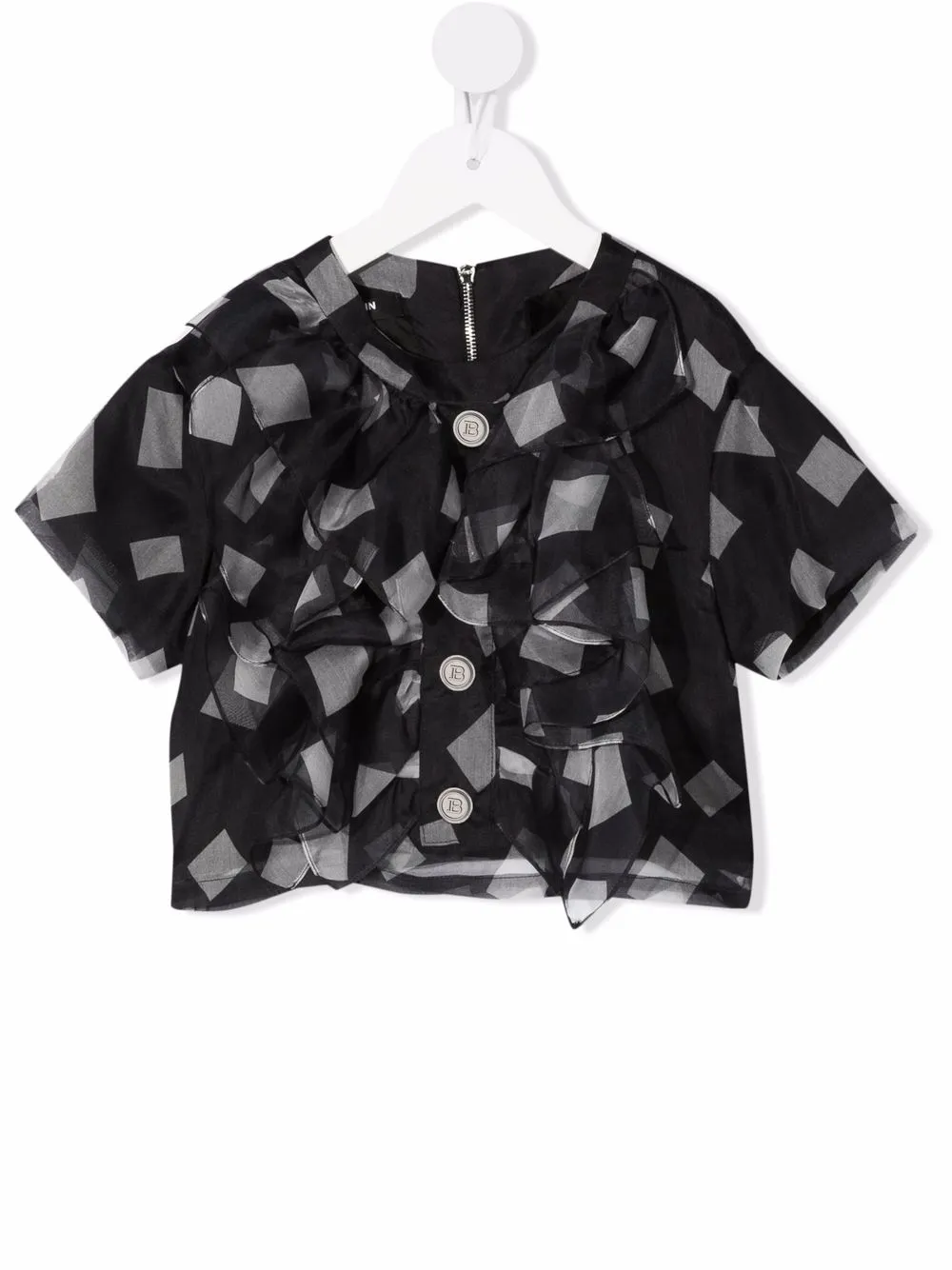 

Balmain Kids blusa con cuadrados estampados - Negro