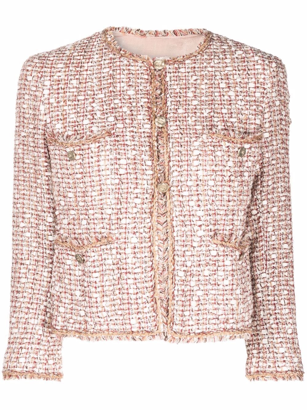 Pre-owned Chanel 2006 Tweed Jacket In White | ModeSens