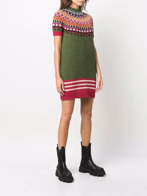 intarsia-knit Wool Jumper Dress - Farfetch