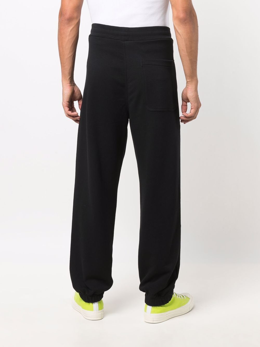 Shop Msgm Wide-leg Track Pants In Black