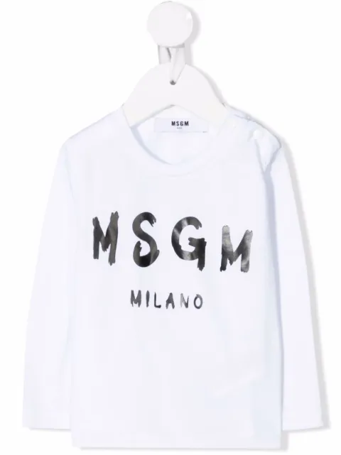 MSGM Kids logo-print long-sleeved T-shirt