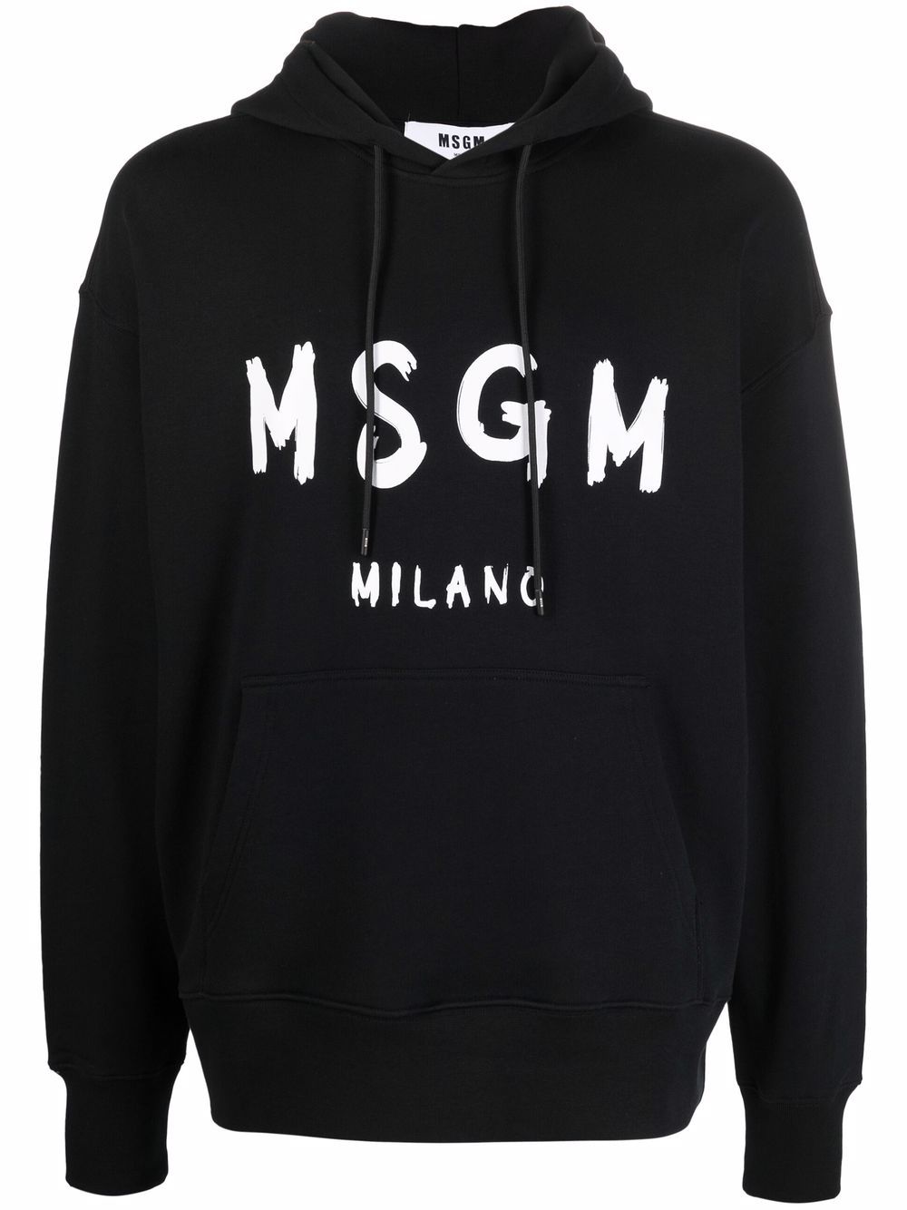 Shop Msgm Logo Print Hoodie In Schwarz