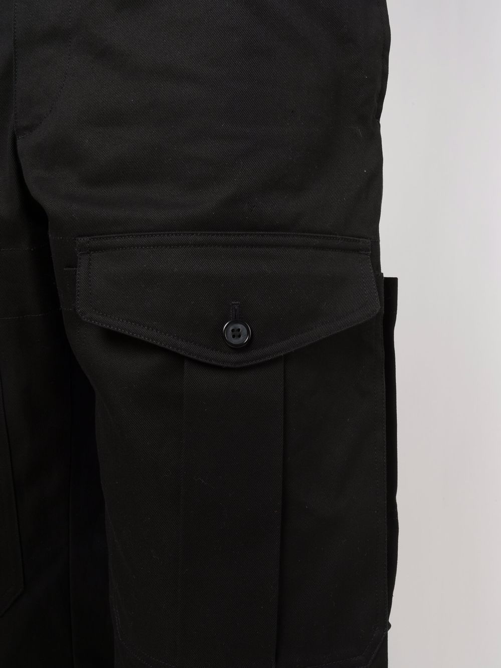 Shop Alexander Mcqueen Flap-pocket Cotton Trousers In Black