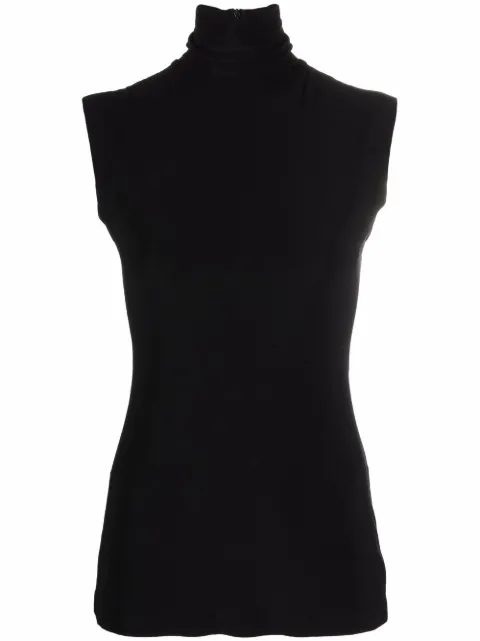 Norma Kamali roll-neck sleeveless top 