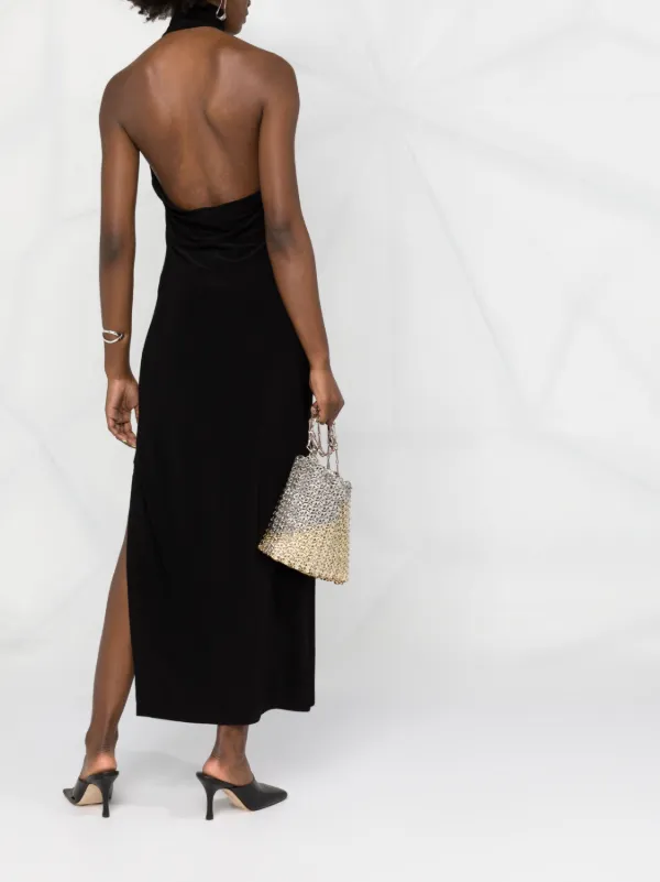 NORMA KAMALI ホルターネック ドレープドレス Norma Kamali ホルターネック ドレス | ブラック | FARFETCH JP