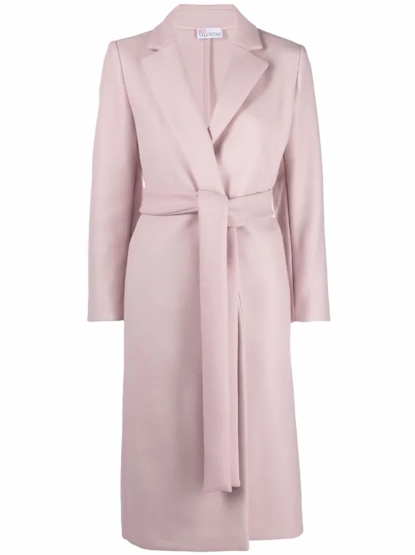 red belted wool coat