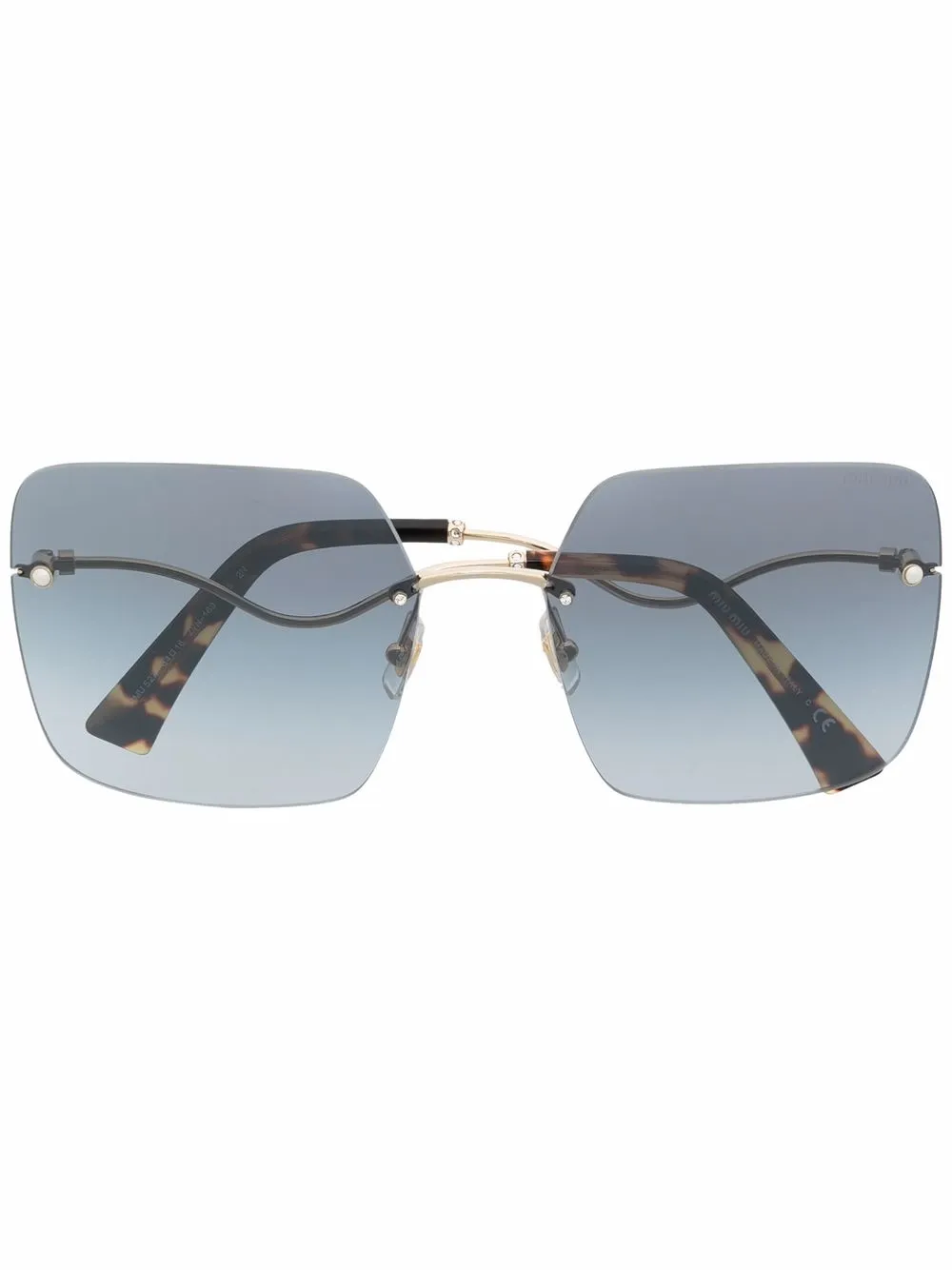 

Miu Miu Eyewear lentes de sol con armazón oversize - Dorado