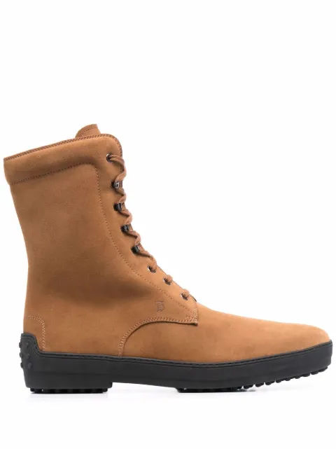 Tod's botas de gamuza con agujetas