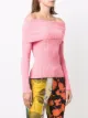 Blumarine off-shoulder ribbed top