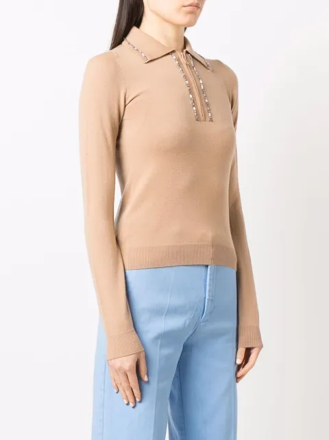 embellished polo neck