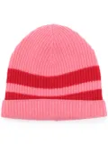 Cashmere In Love Bia striped-knit beanie - Pink
