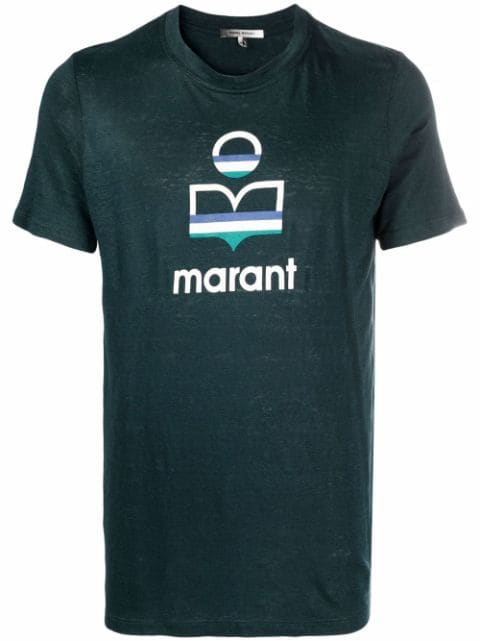 Isabel Marant logo-print Linen T-shirt - Farfetch