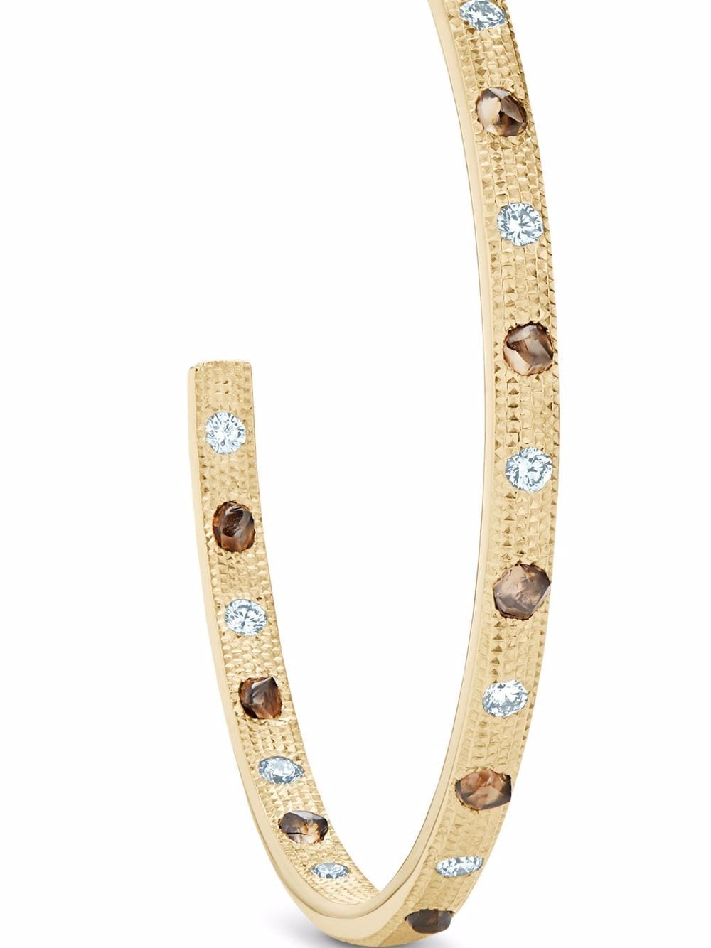 Shop De Beers Jewellers 18kt Yellow Gold Talisman Diamond Hoop Earrings