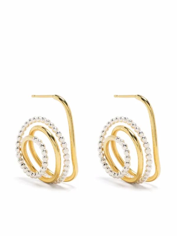 BONVO two-tone Twisted Loop Earrings - Farfetch