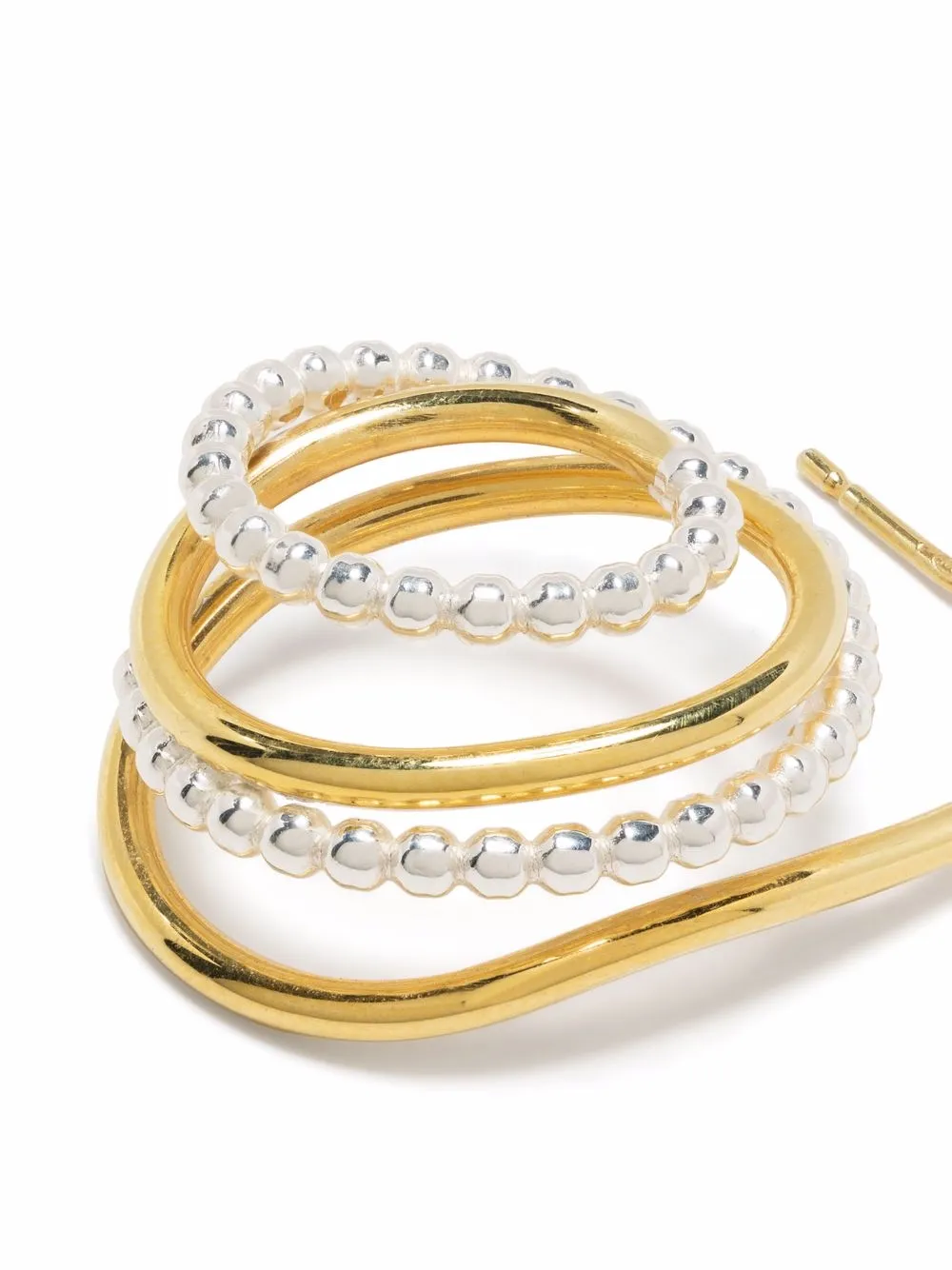 Shop Bonvo Two-tone Twisted Loop Earrings In Gold