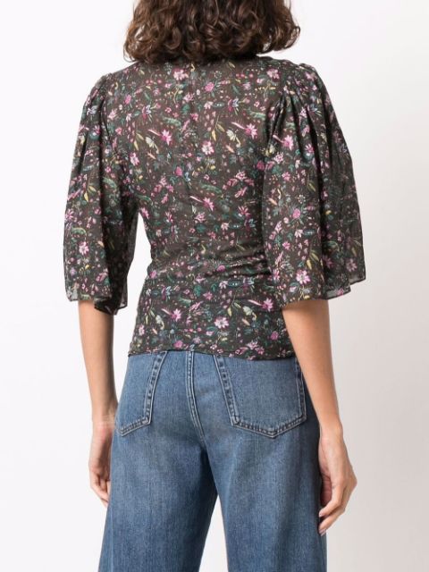 Isabel Marant Étoile Floral-print Gathered Blouse - Farfetch