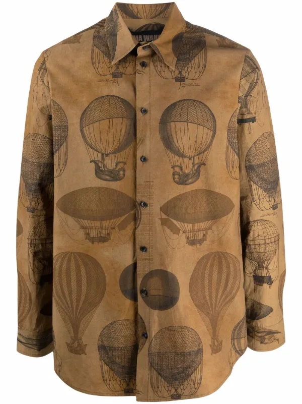 ★MAINBOOTH★Balloon Pop Raglan T-shirt(BROWN)★正規品/人気 Moon Balloon Pop Art Short Sleeve T-Shirt (Women's