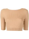 Cashmere In Love Liza scoop-back cropped top - Brown