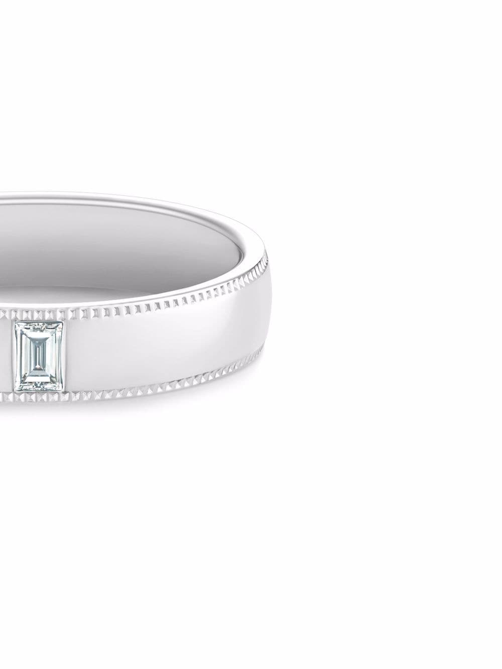Shop De Beers Jewellers Db Classic Wide Court Poinçon Diamond Ring In Silver