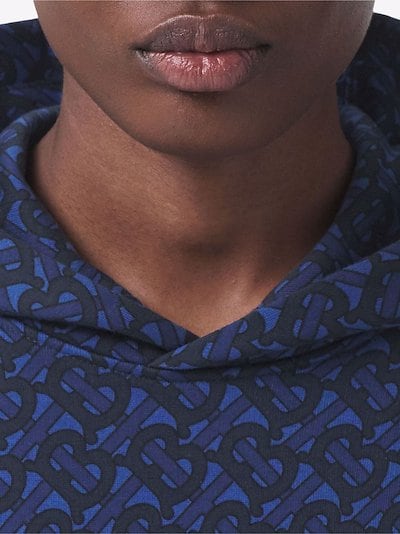 Burberry monogram-print hoodie blue | MODES