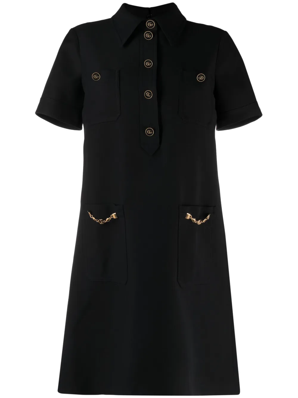 Image 1 of Gucci GG chain-trim shirtdress