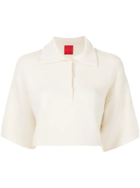 Cashmere In Love Demi cropped cashmere polo shirt