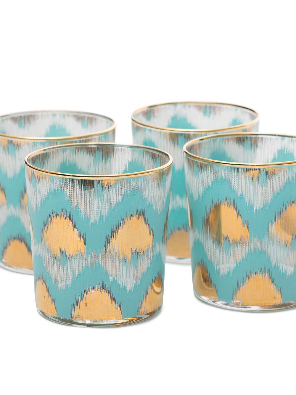 фото Les ottomans ikat water glasses (set of four)