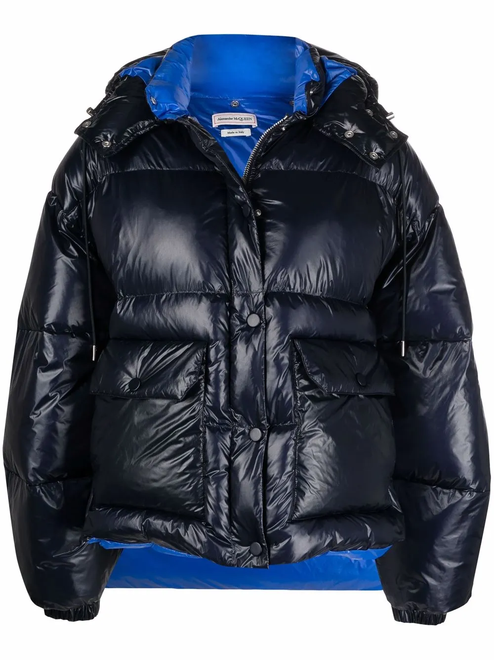 

Alexander McQueen abrigo capitonado asimétrico - Azul