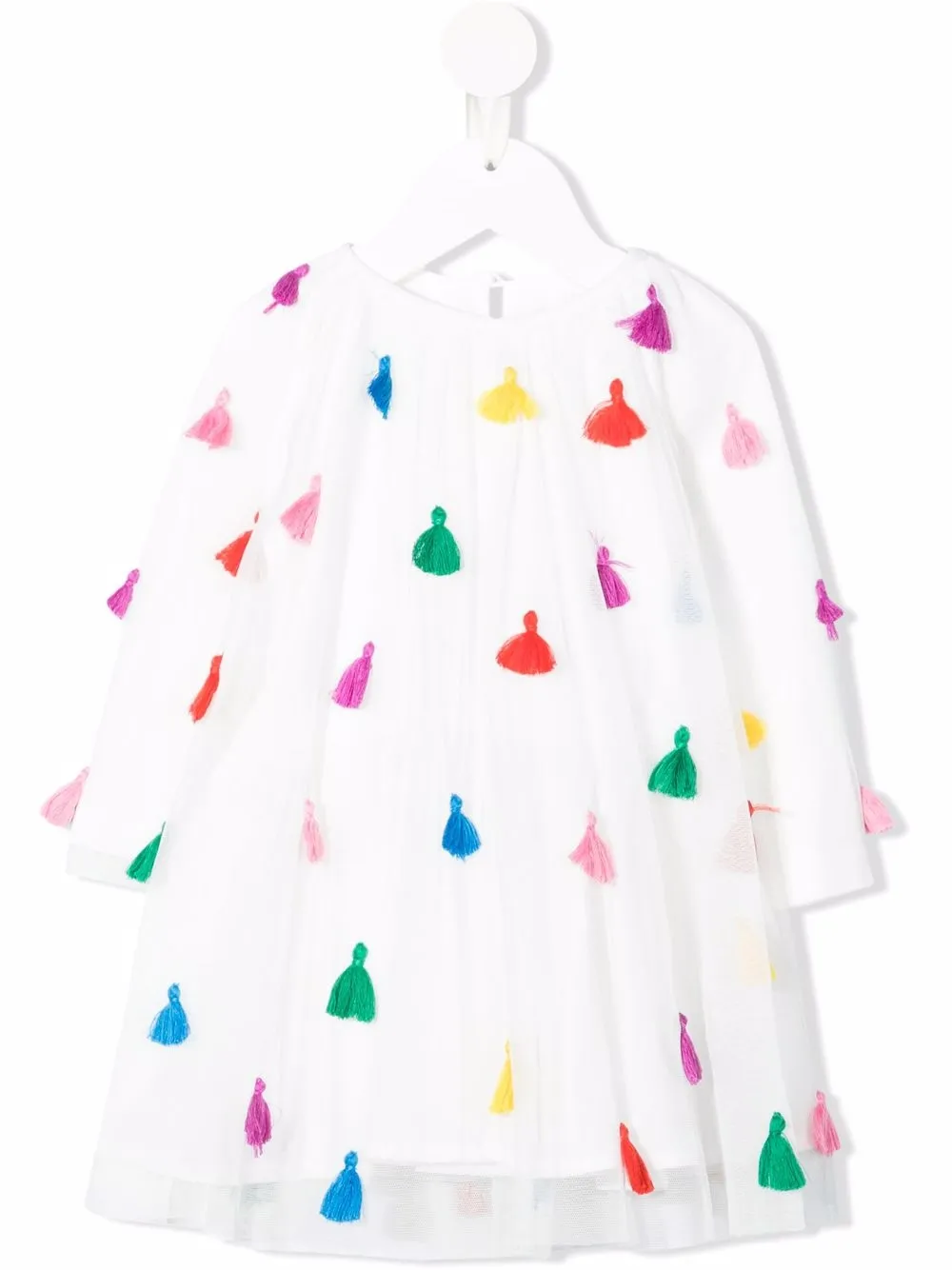 

Stella McCartney Kids tassel-detail long-sleeved dress - White