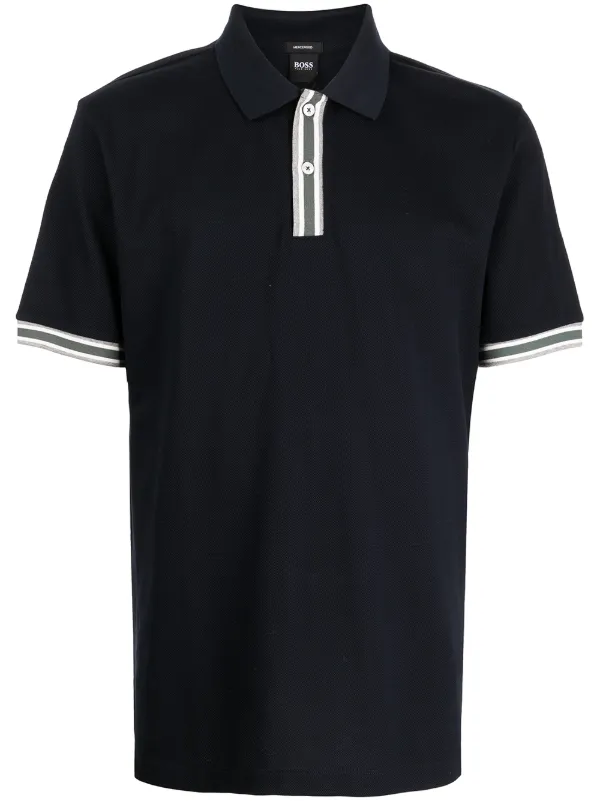 boss striped polo