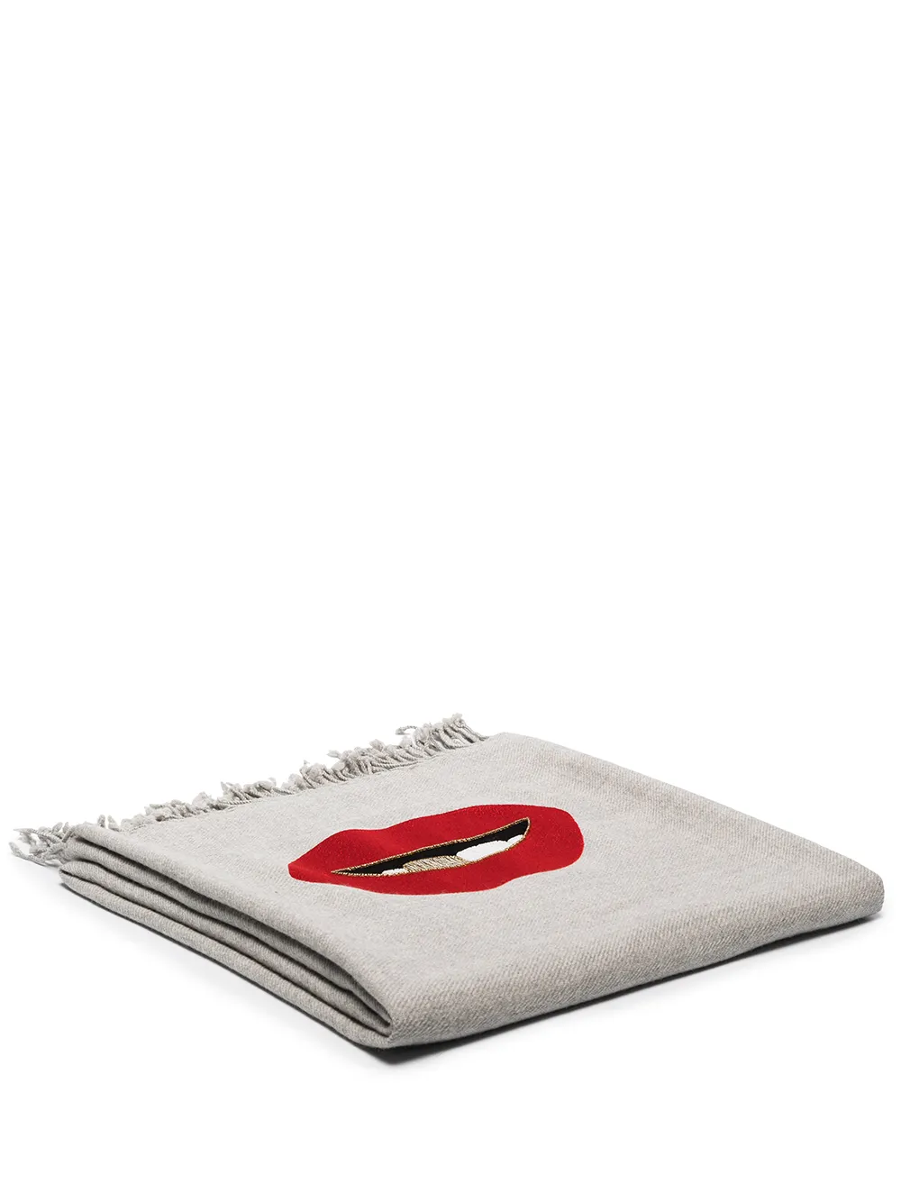 

Jonathan Adler Lips bead-embellished throw - Grey