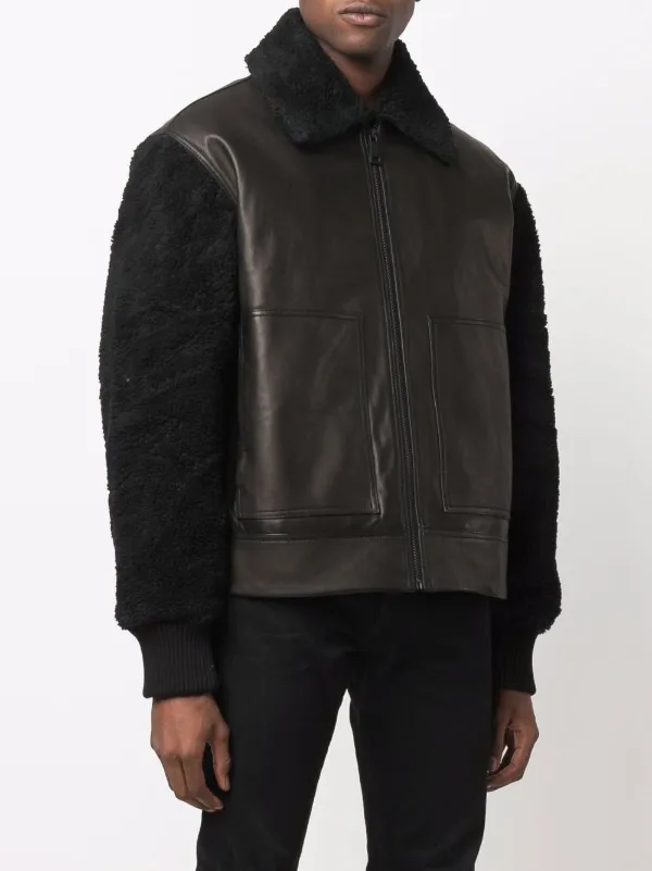Versace Jeans Couture shearling panel Bomber Jacket Farfetch