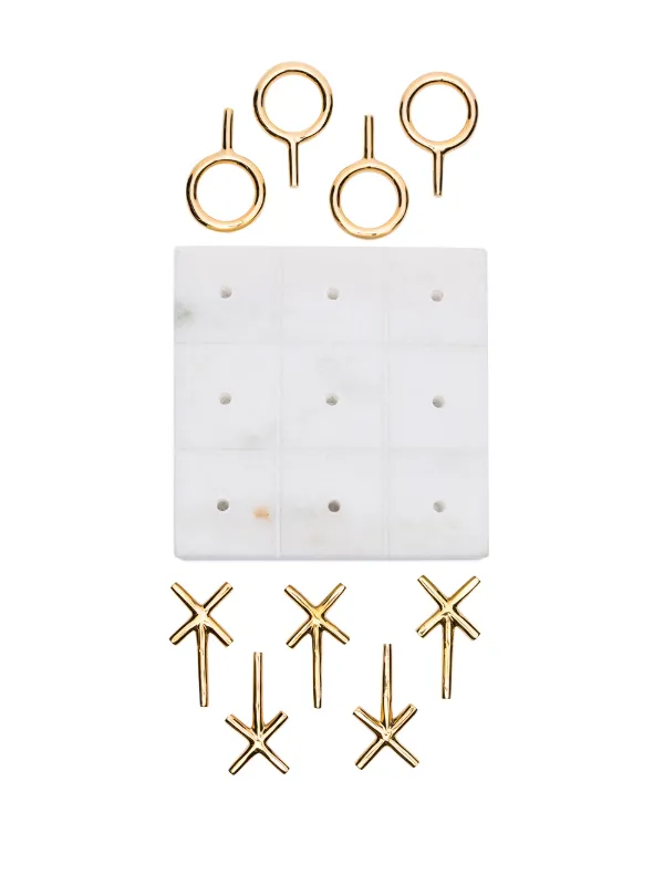 Tic Tac Toe Board, Gold & White