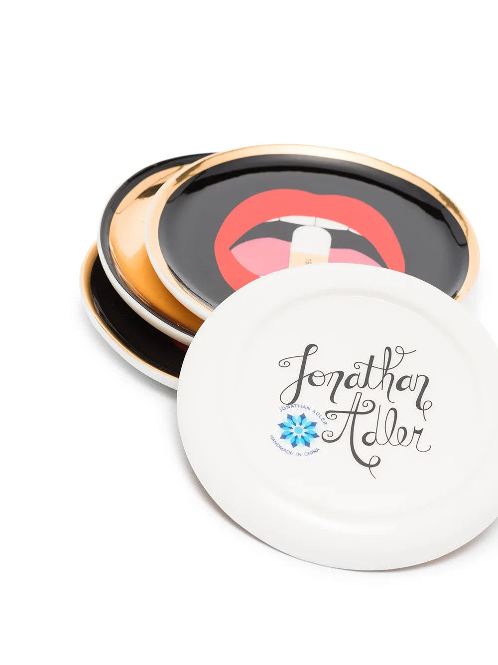 Jonathan Adler Set van vier onderzetters - Goud