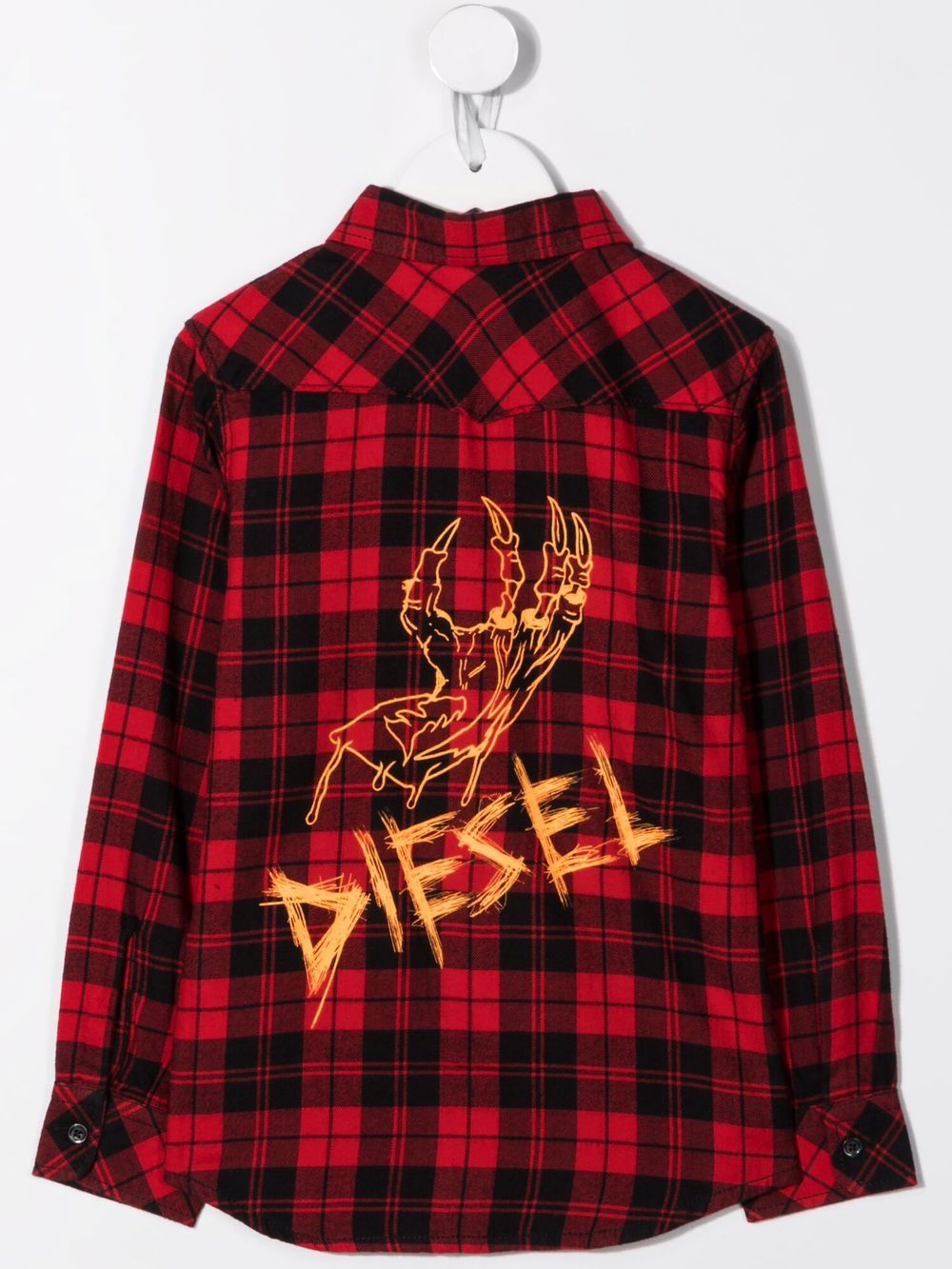 Shop Diesel Check-print Button-up Shirt In Red
