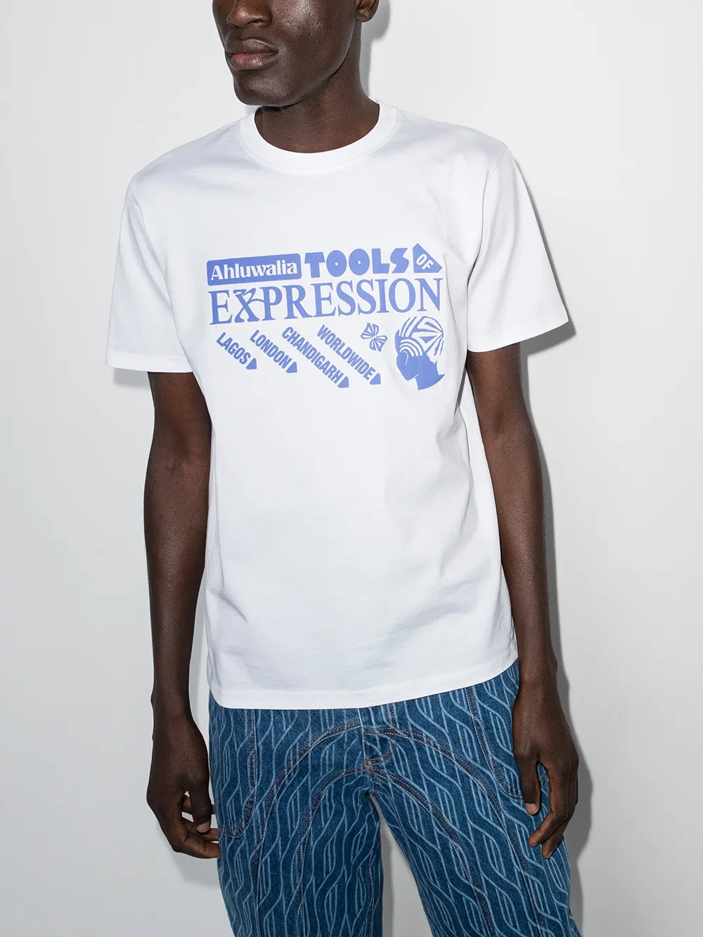 Ahluwalia T-shirt met print - Wit