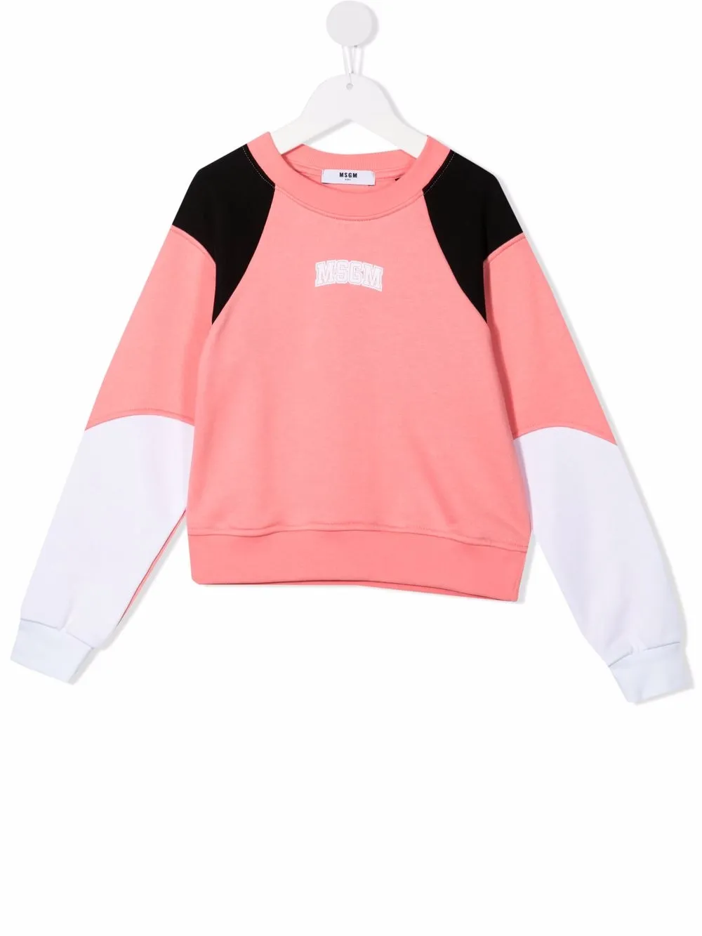 фото Msgm kids толстовка в стиле колор-блок с логотипом