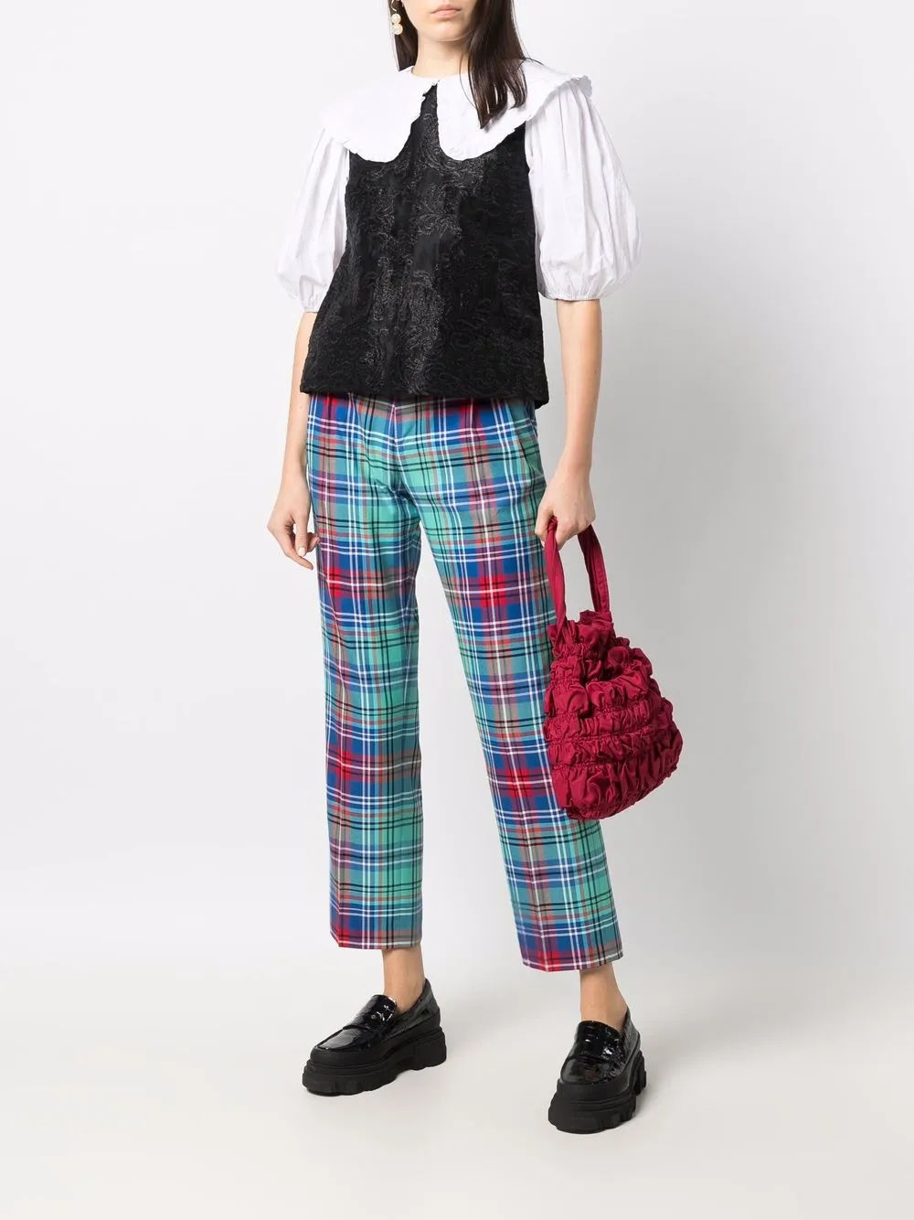 Charles Jeffrey Loverboy Pantalon met tartan ruit - Blauw