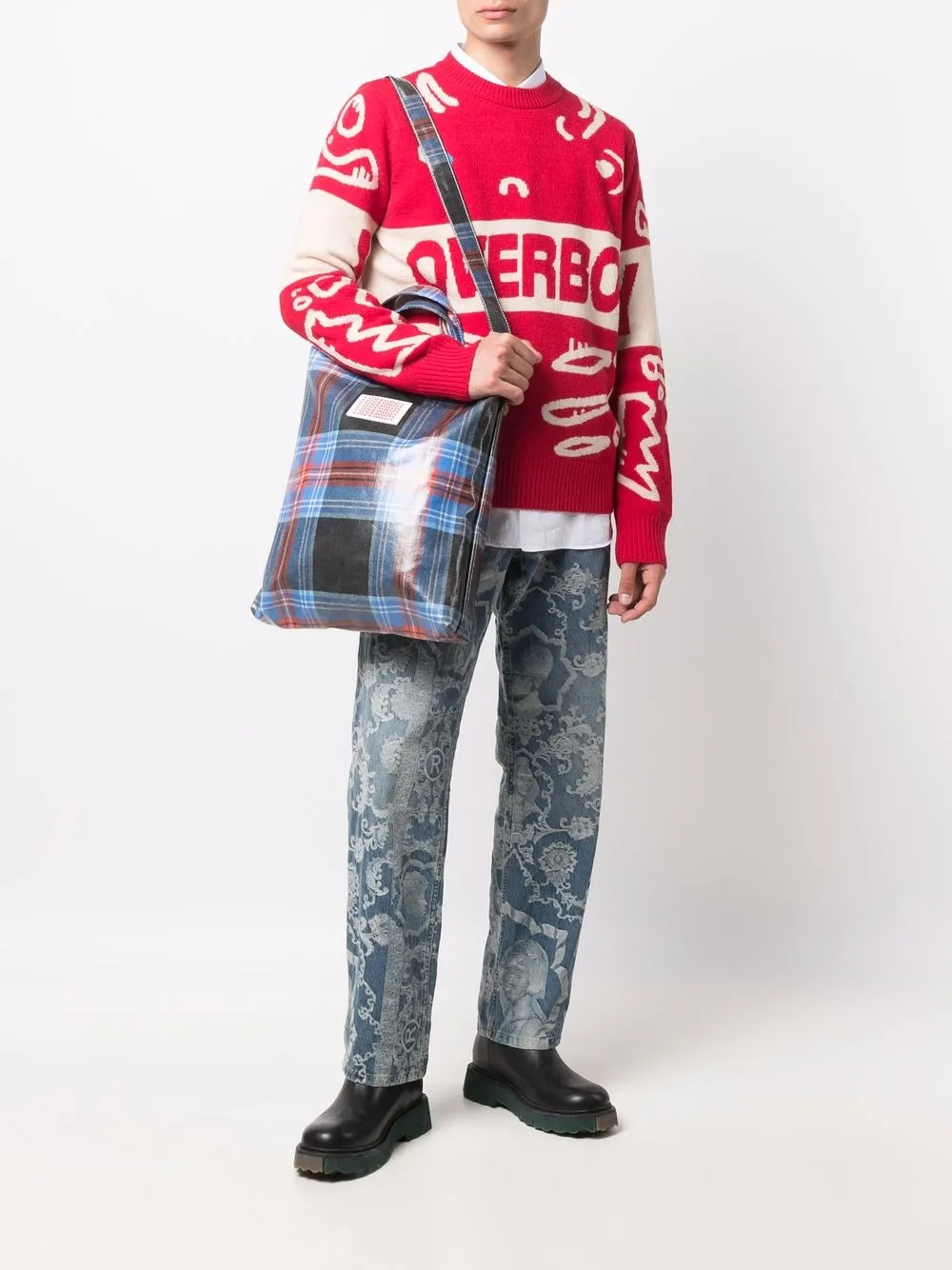 фото Charles jeffrey loverboy сумка-тоут в клетку