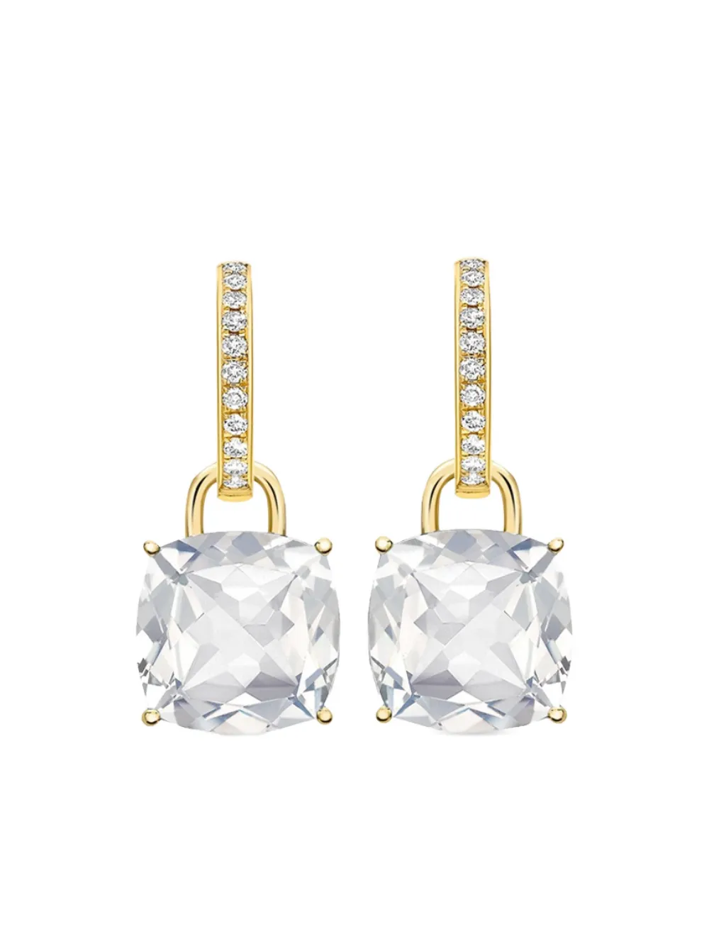 Kiki McDonough 18kt yellow gold, topaz and diamond drop earrings | Gold | Image 1