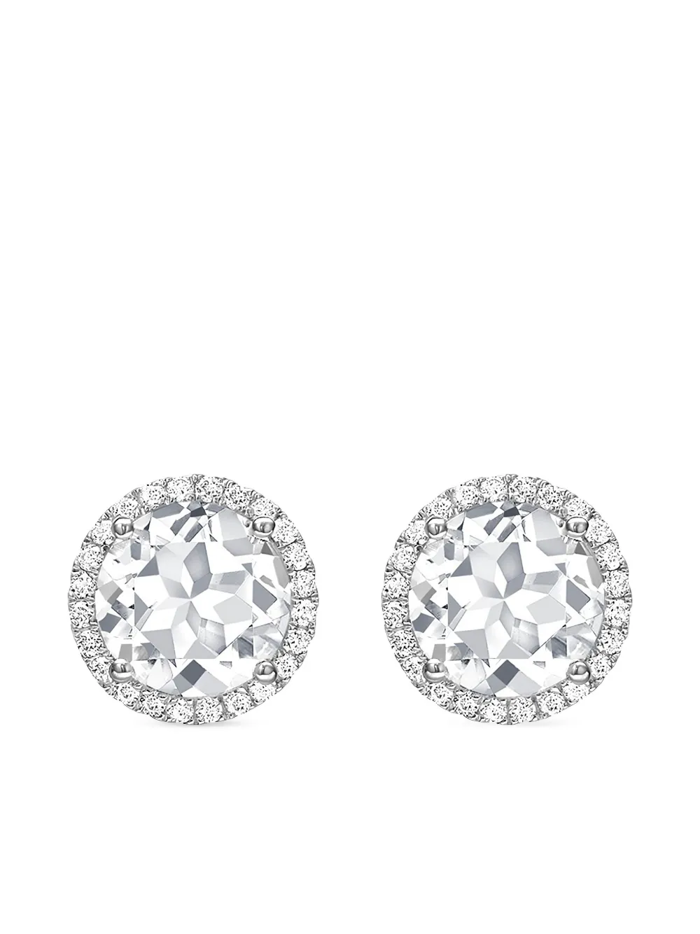 Kiki McDonough Grace ダイヤモンド トパーズ ピアス 18Kホワイトゴールド - シルバートーン Kiki McDonough Grace ダイヤモンド トパーズ ピアス 18Kホワイトゴールド - シルバートーン