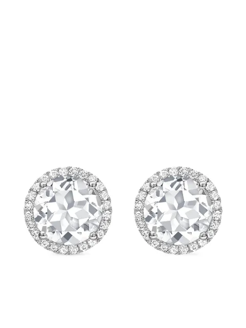Kiki McDonough 18kt white gold Grace diamond and topaz stud earrings