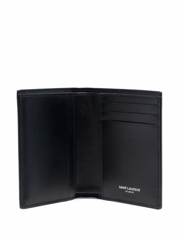 Saint Laurent logo-lettering Leather Wallet Black FARFETCH BH