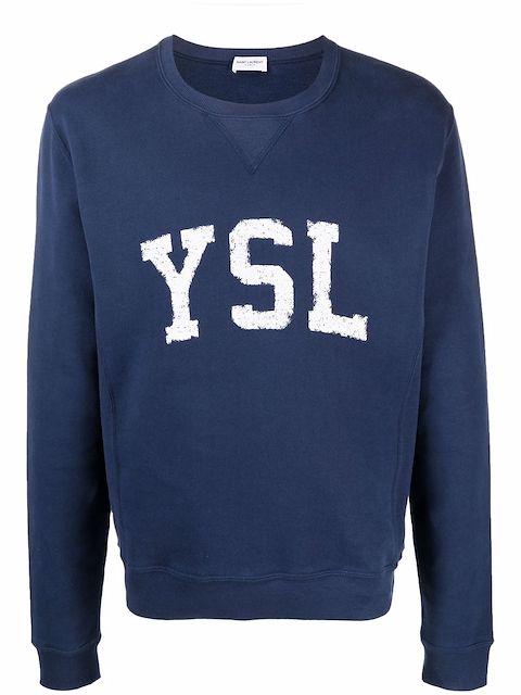 Saint Laurent logo-print cotton sweatshirt