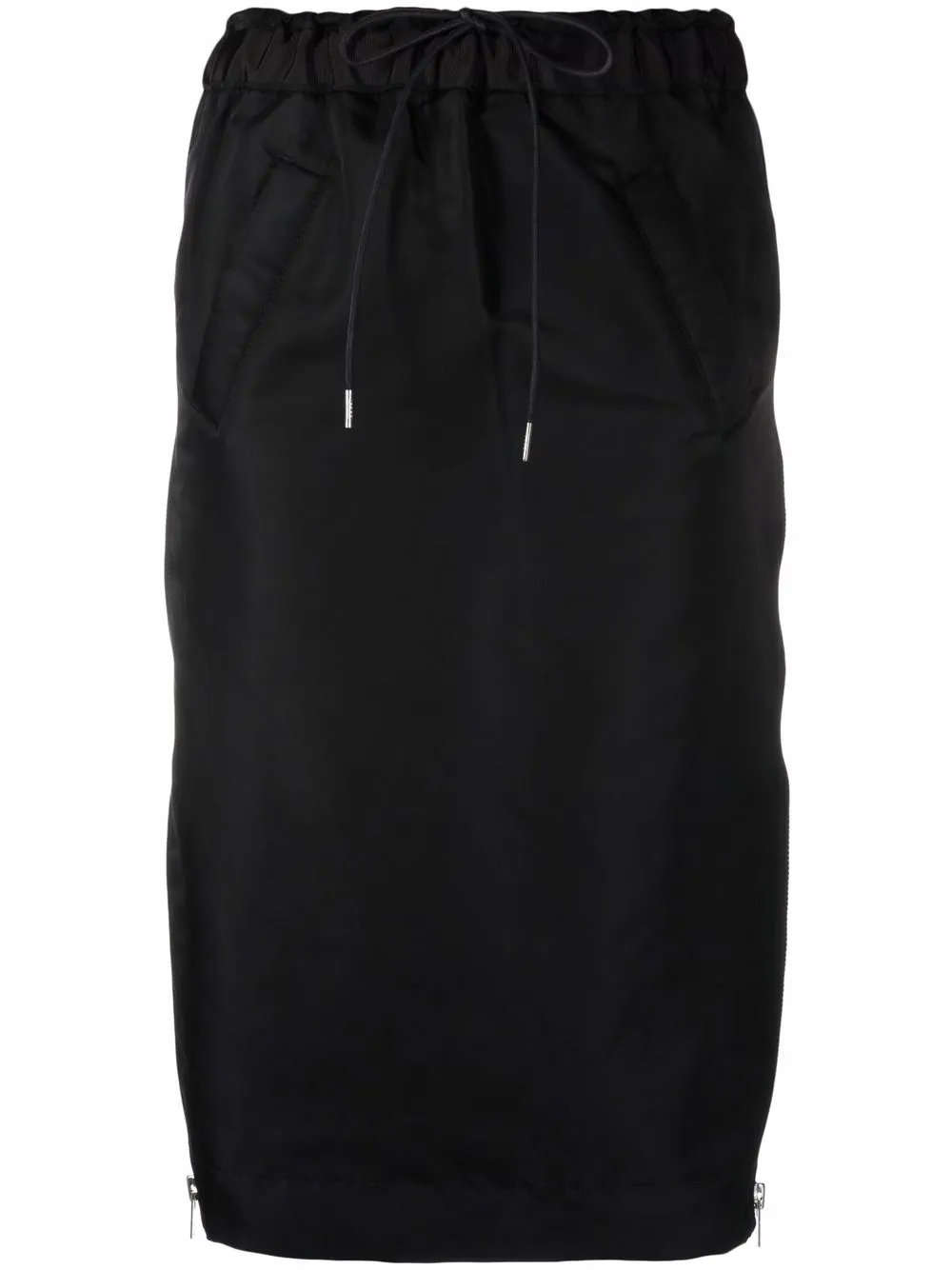 

sacai contrast-panel pleated skirt - Black