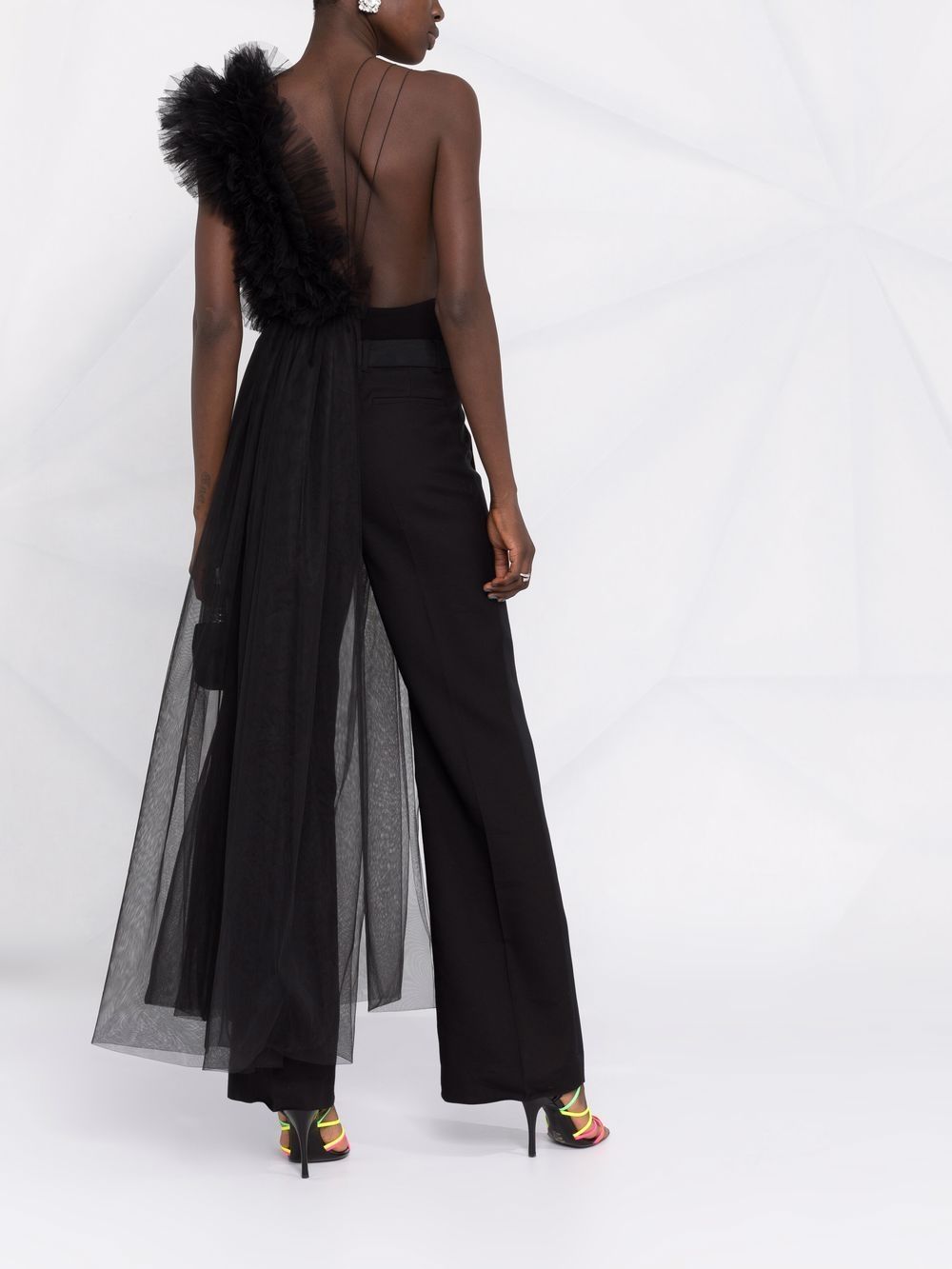 Alchemy Asymmetrical Ruffled tulle-draped Bodysuit - Farfetch